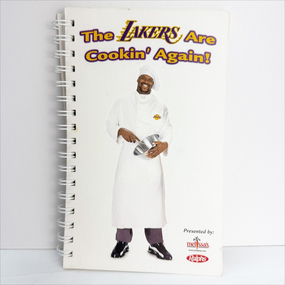 Los Angeles Lakers Are Cookin Again Cookbook 2001 Shaq Phil Jackson NBA Rare
